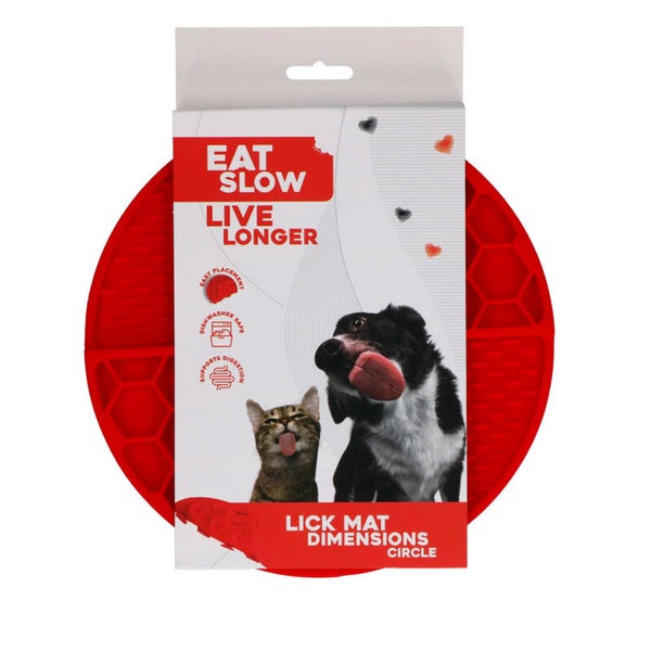 Eat Slow Live Longer Lick Mat Dimensions Circle diverse kleuren