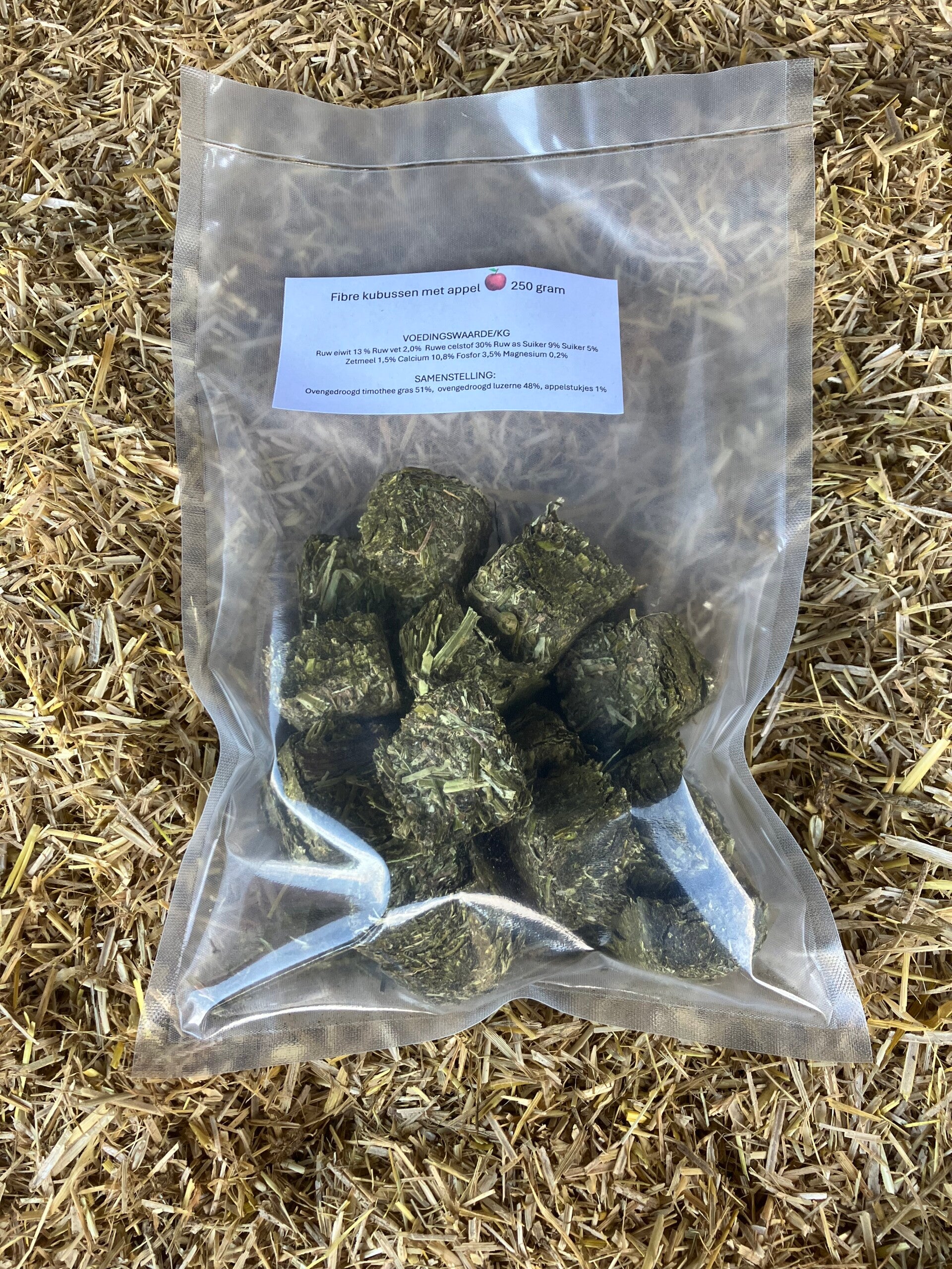 Fibre kubussen met appel 250 gram