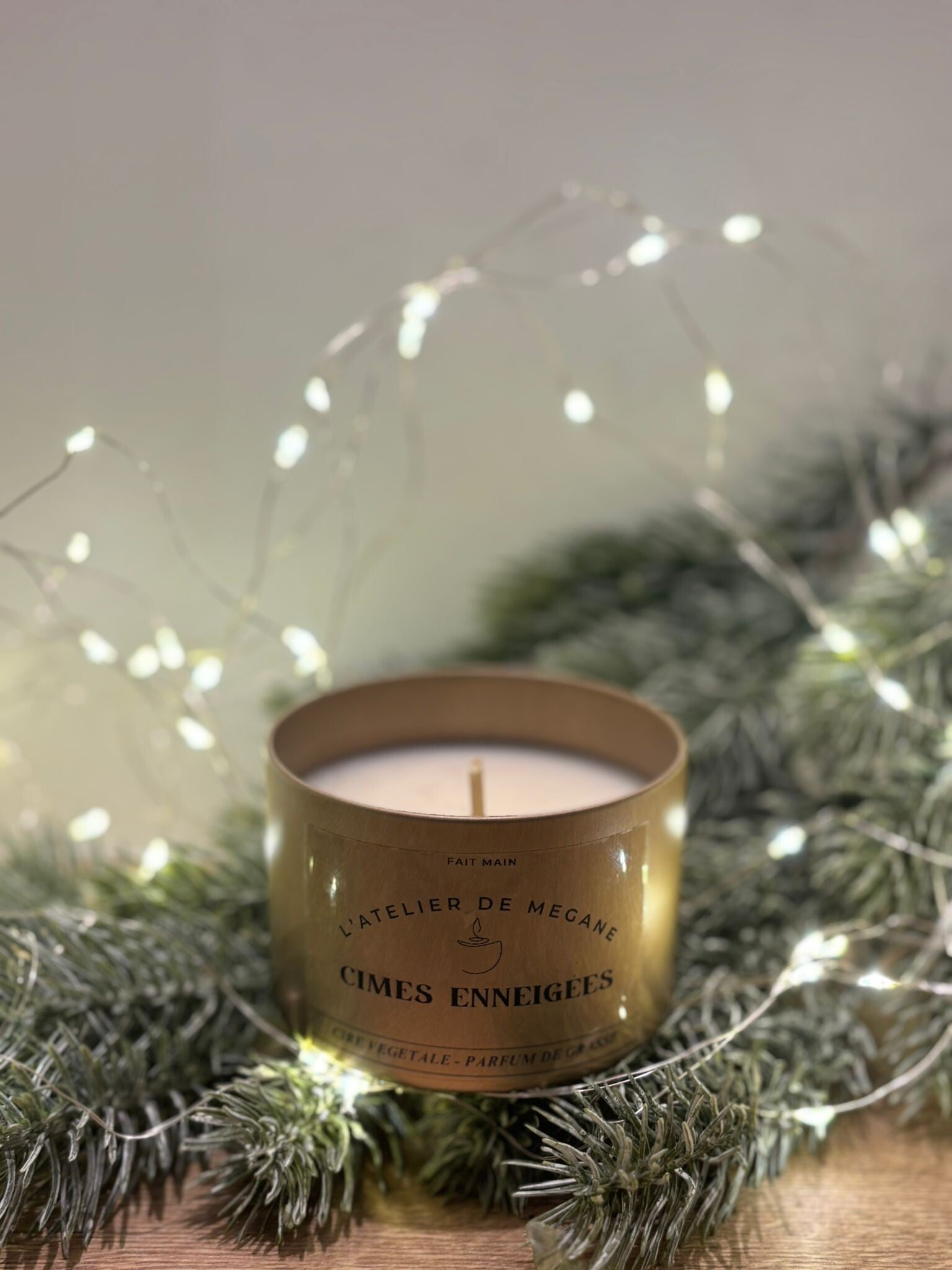 Bougie Cimes enneigées