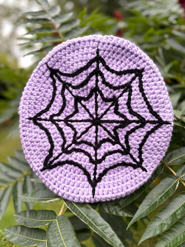 BÉRET « SPIDER WEB » - LILAS ET NOIR
