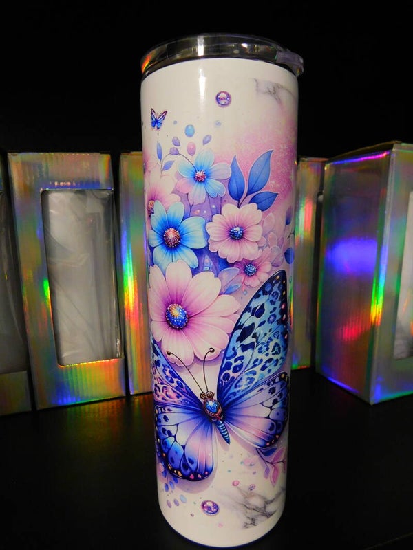 Purple Butterfly Tumbler