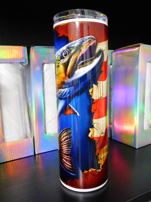 Trout and Flag Tumbler