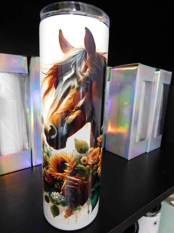 Horse and Flower Tumbler