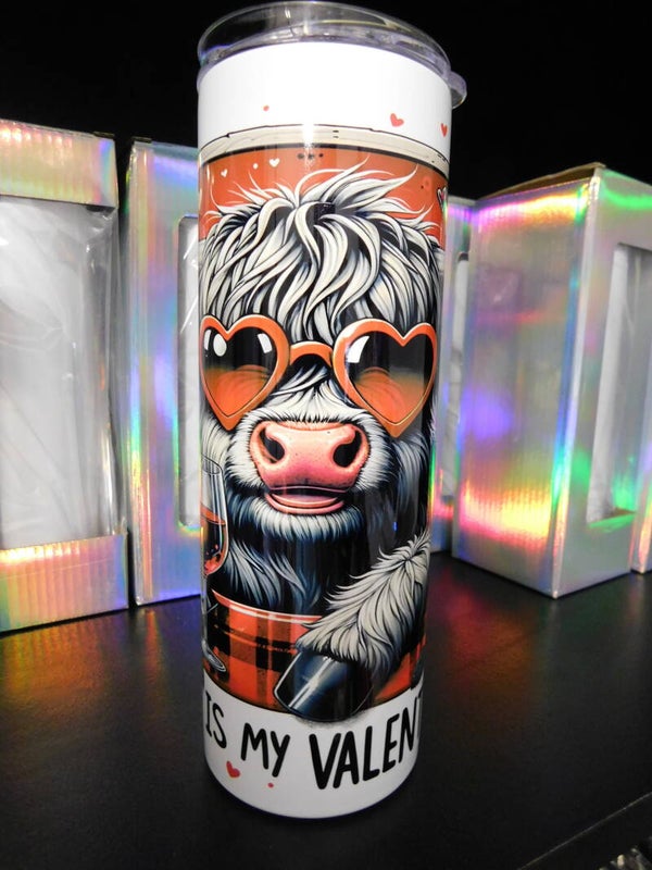 Valentine Highland Cow Tumbler