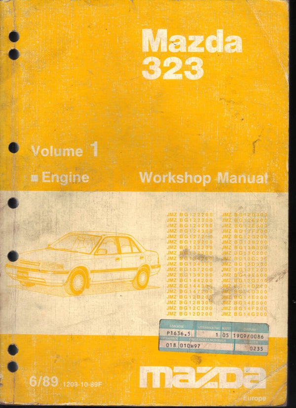 Mazda 323 workshop manual vol.1 engine