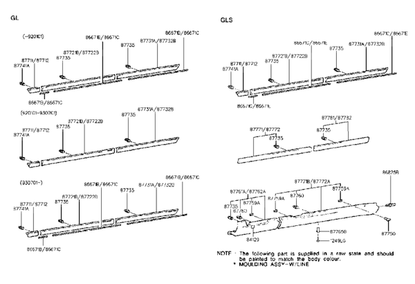Moulding side sill 87761-28501
