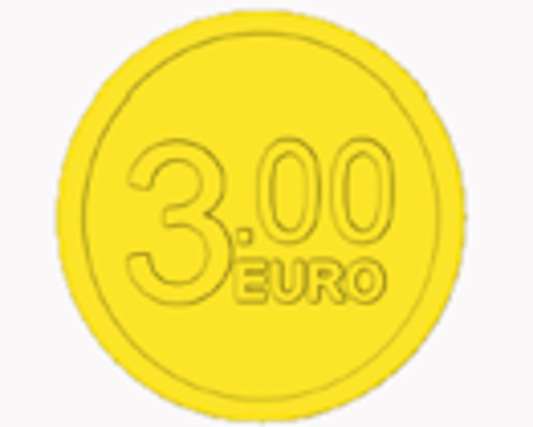 10 x €3,00 munten (geel)