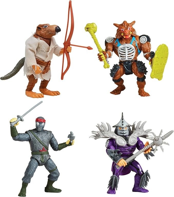 PlayMates Teenage Mutant Ninja Turtles Classic Movie Star Mutants 4-Pack Bundle Toys