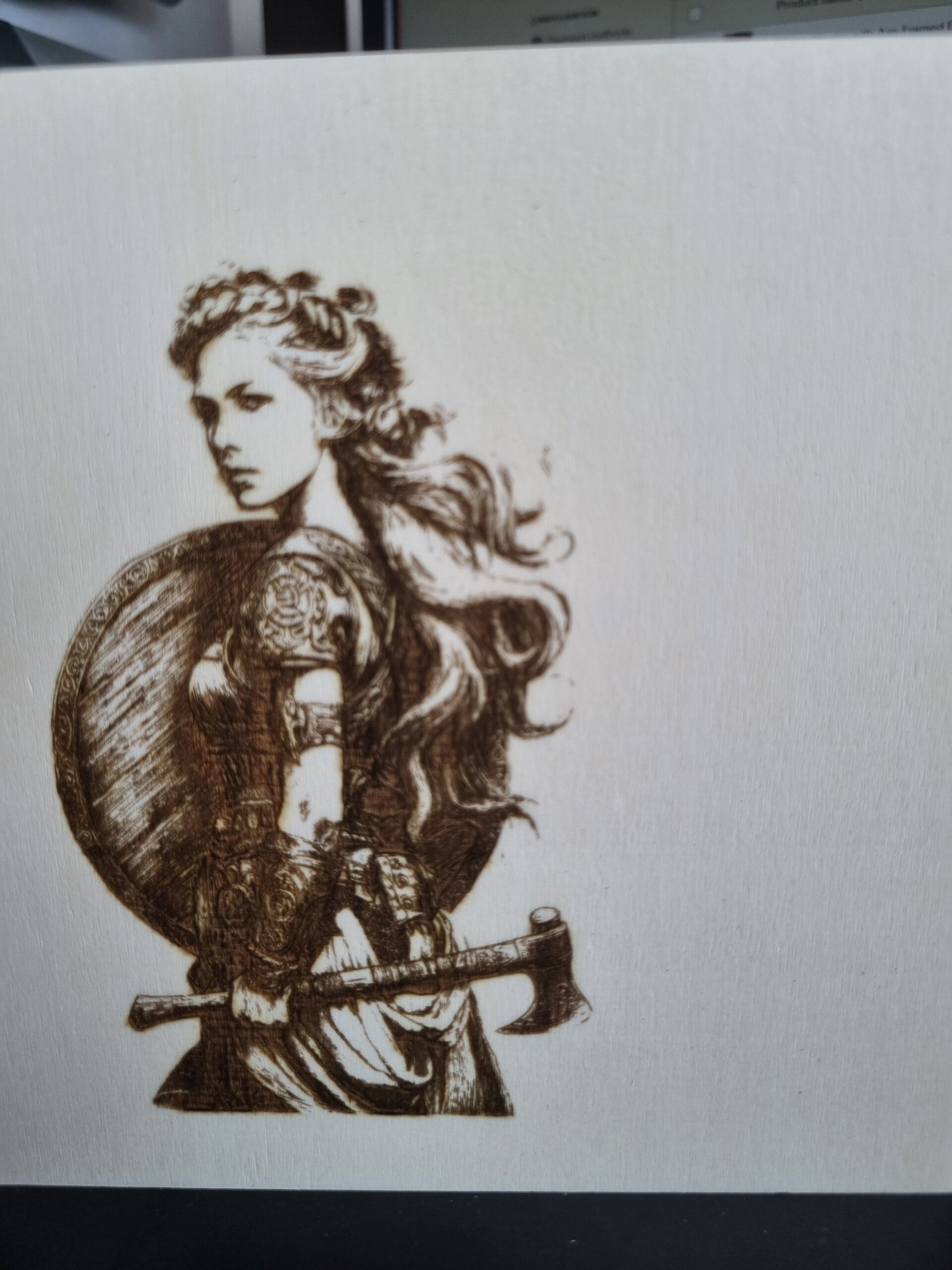 Viking Shieldmaiden – Framed Engraved Plaque