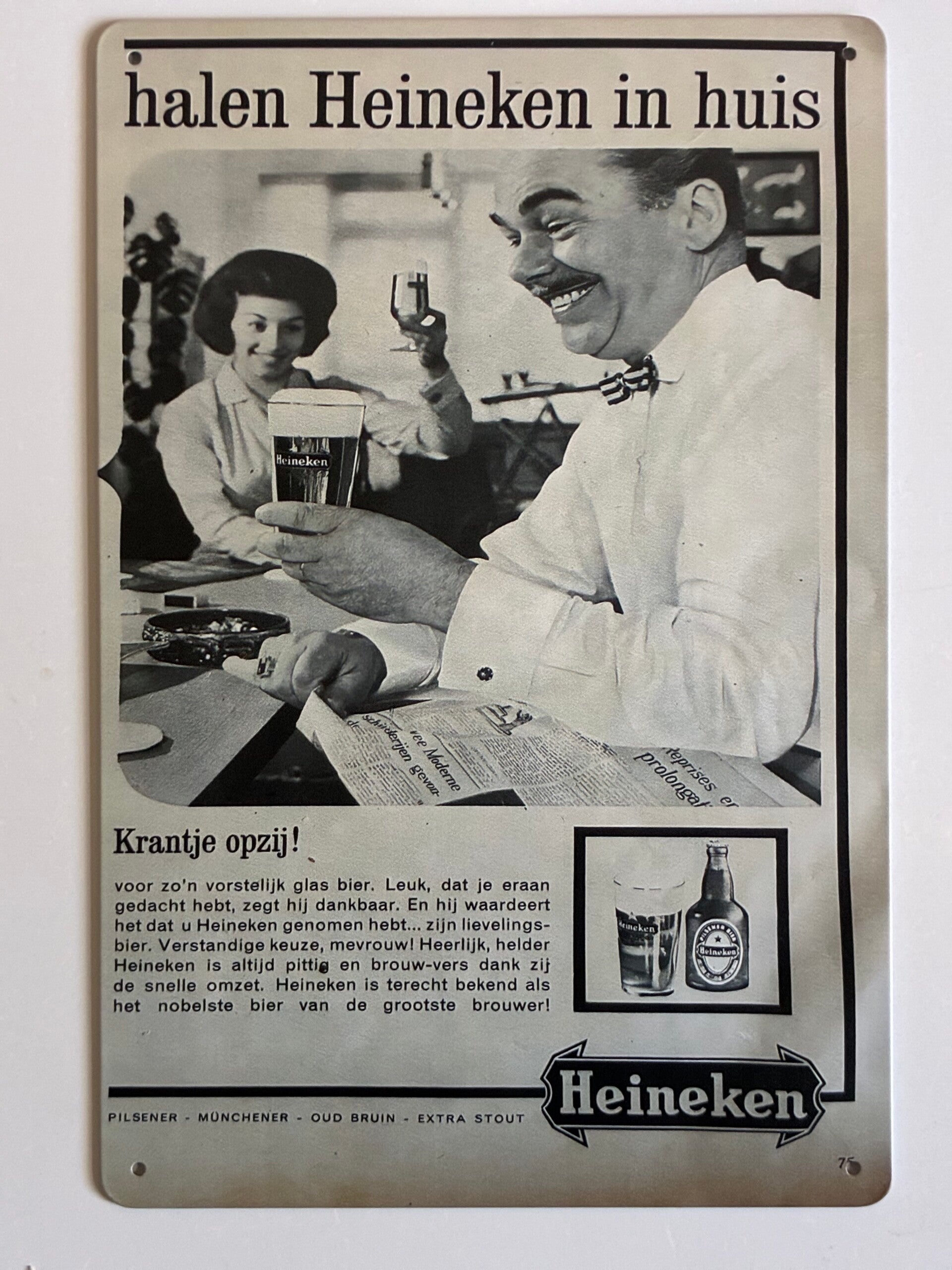 wandbord heineken jaren 50
