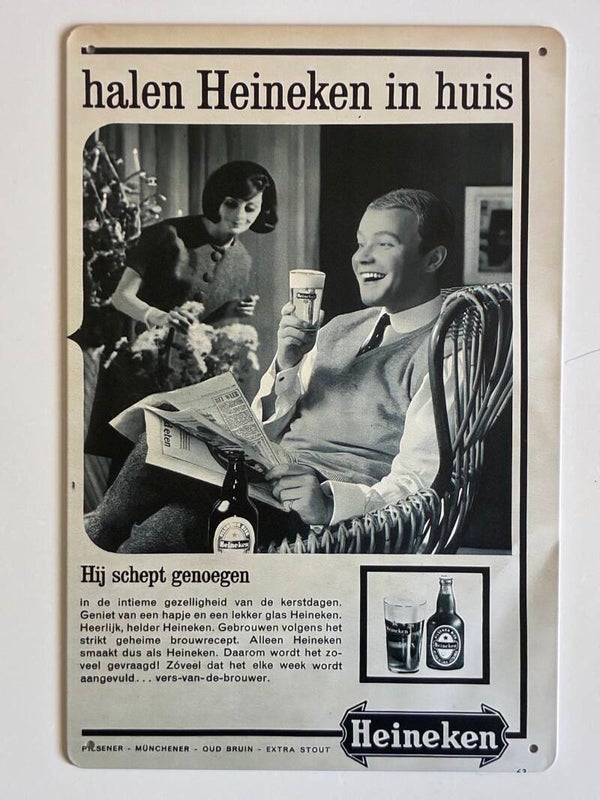 heineken wandbord jaren 50