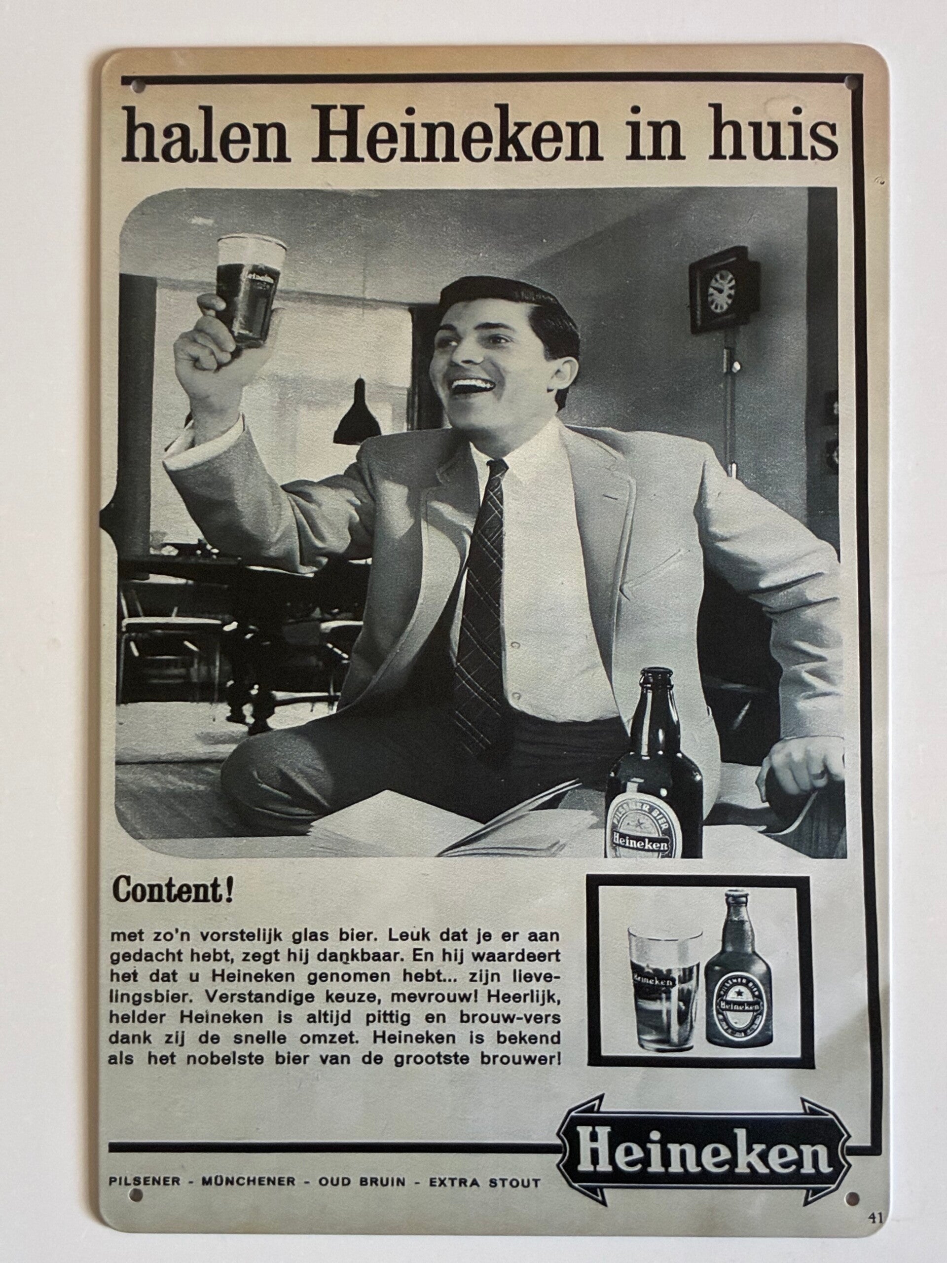 wandbord Heineken jaren 50