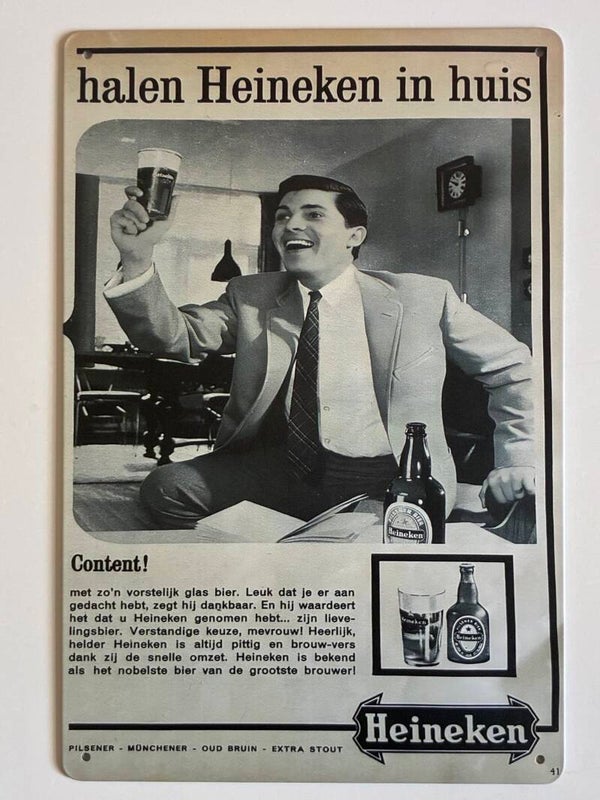 wandbord Heineken jaren 50