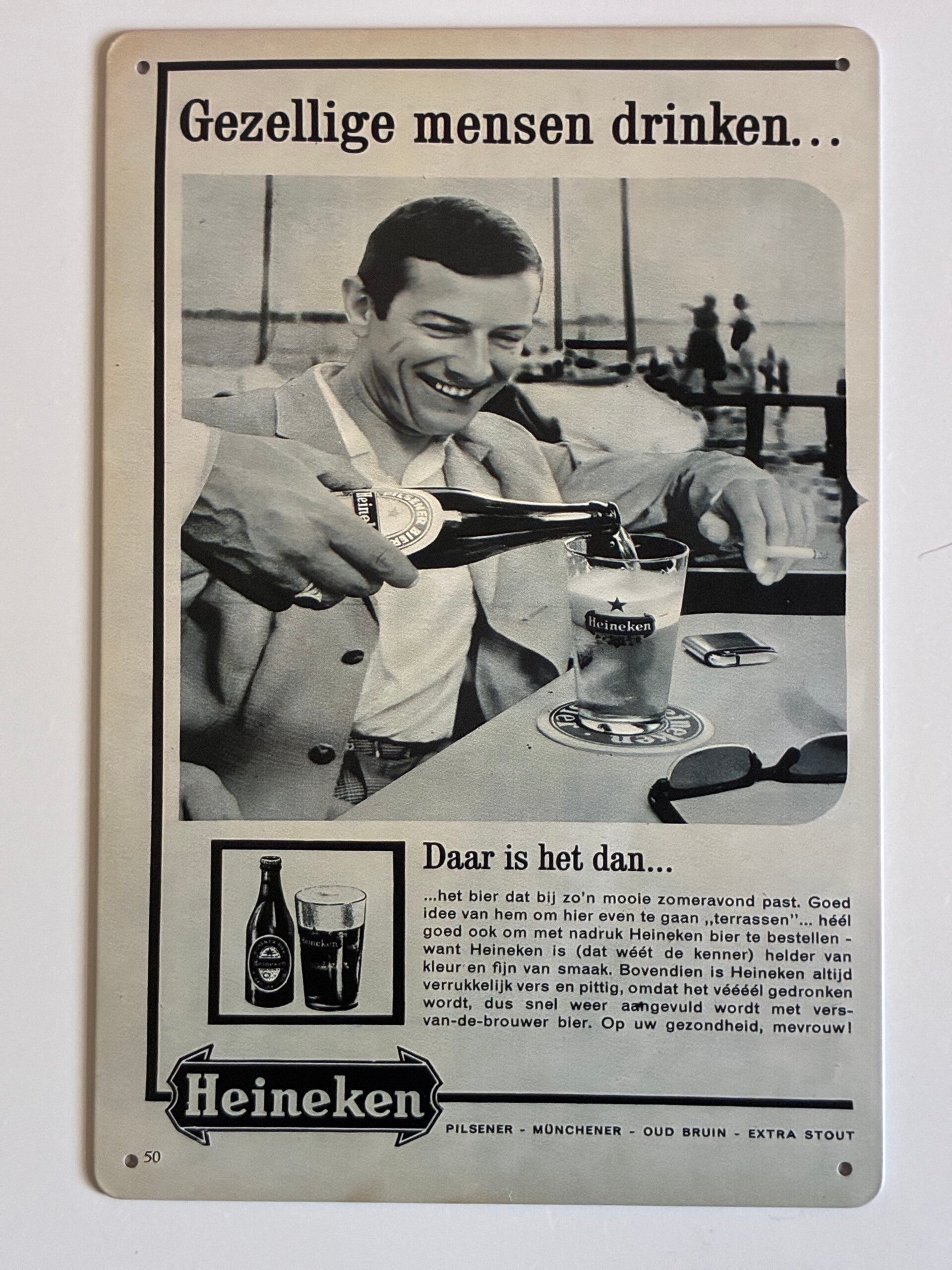 wandbord heineken jaren 50