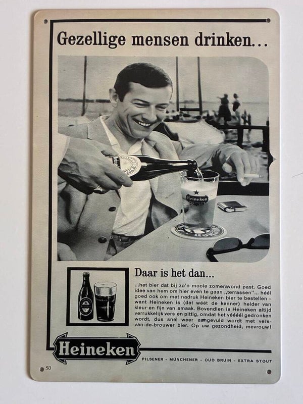 wandbord heineken jaren 50