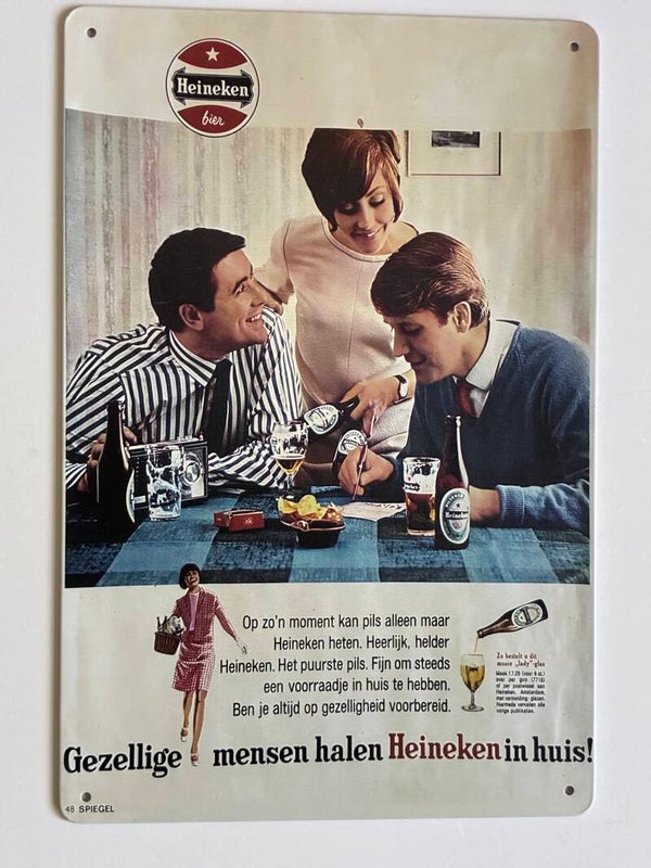 wandbord Heineken jaren 60