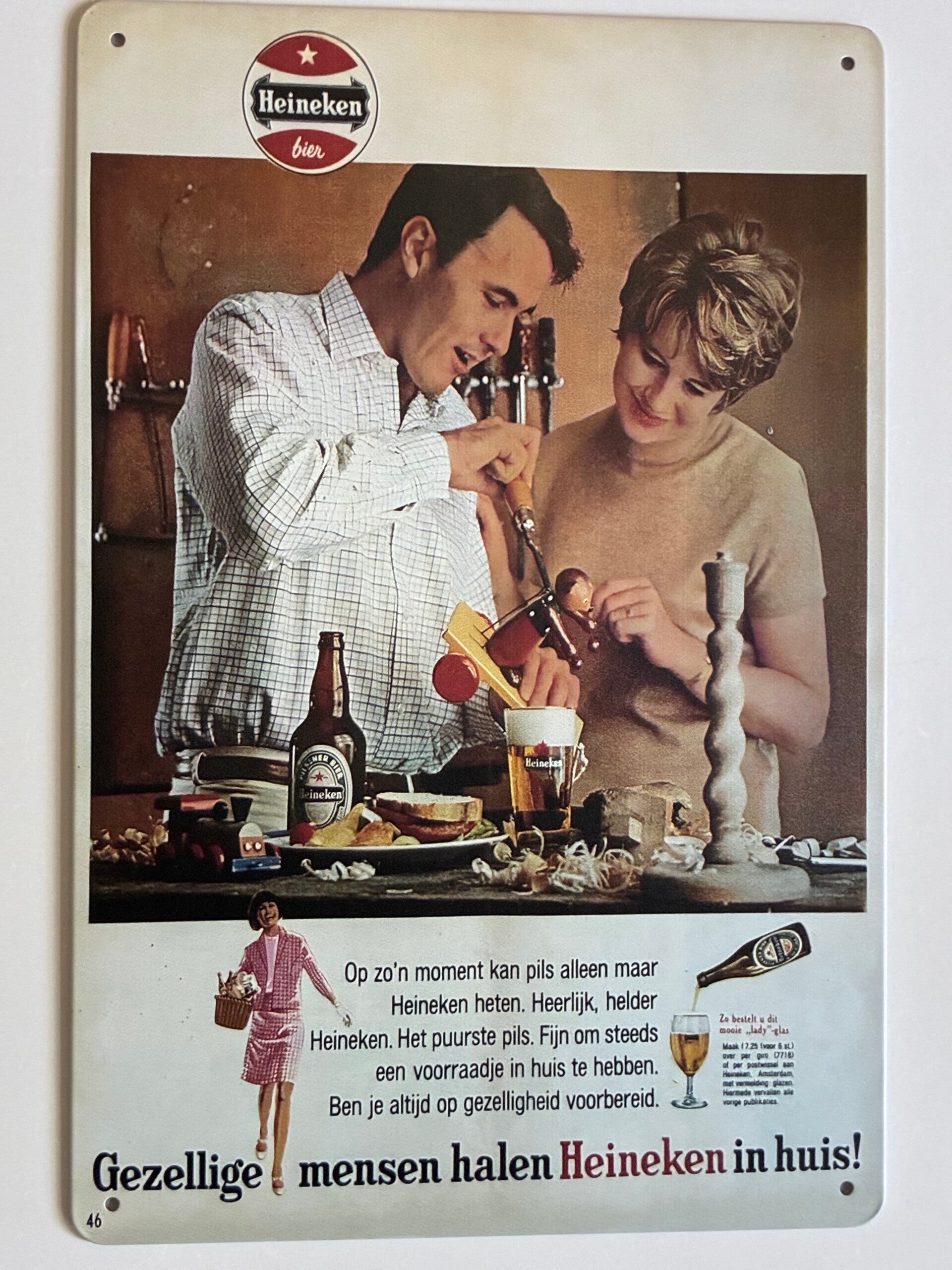 wandbord Heineken jaren 60