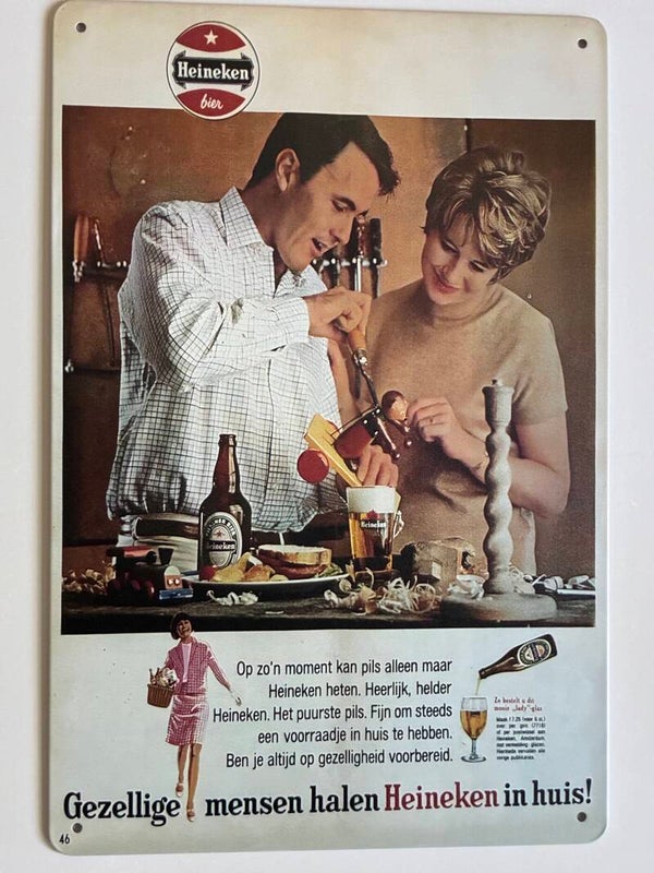 wandbord Heineken jaren 60