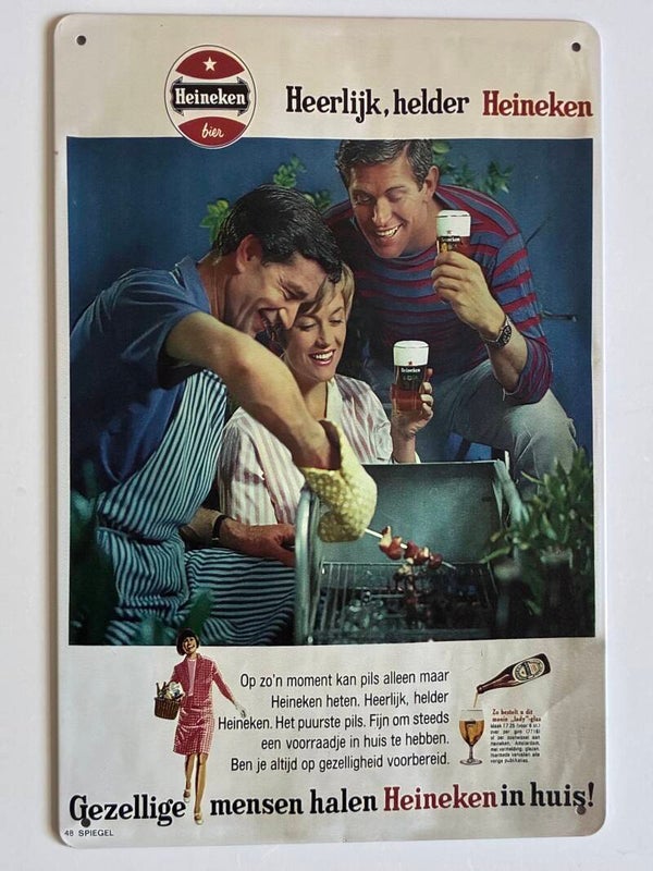 wandbord heineken jaren 60