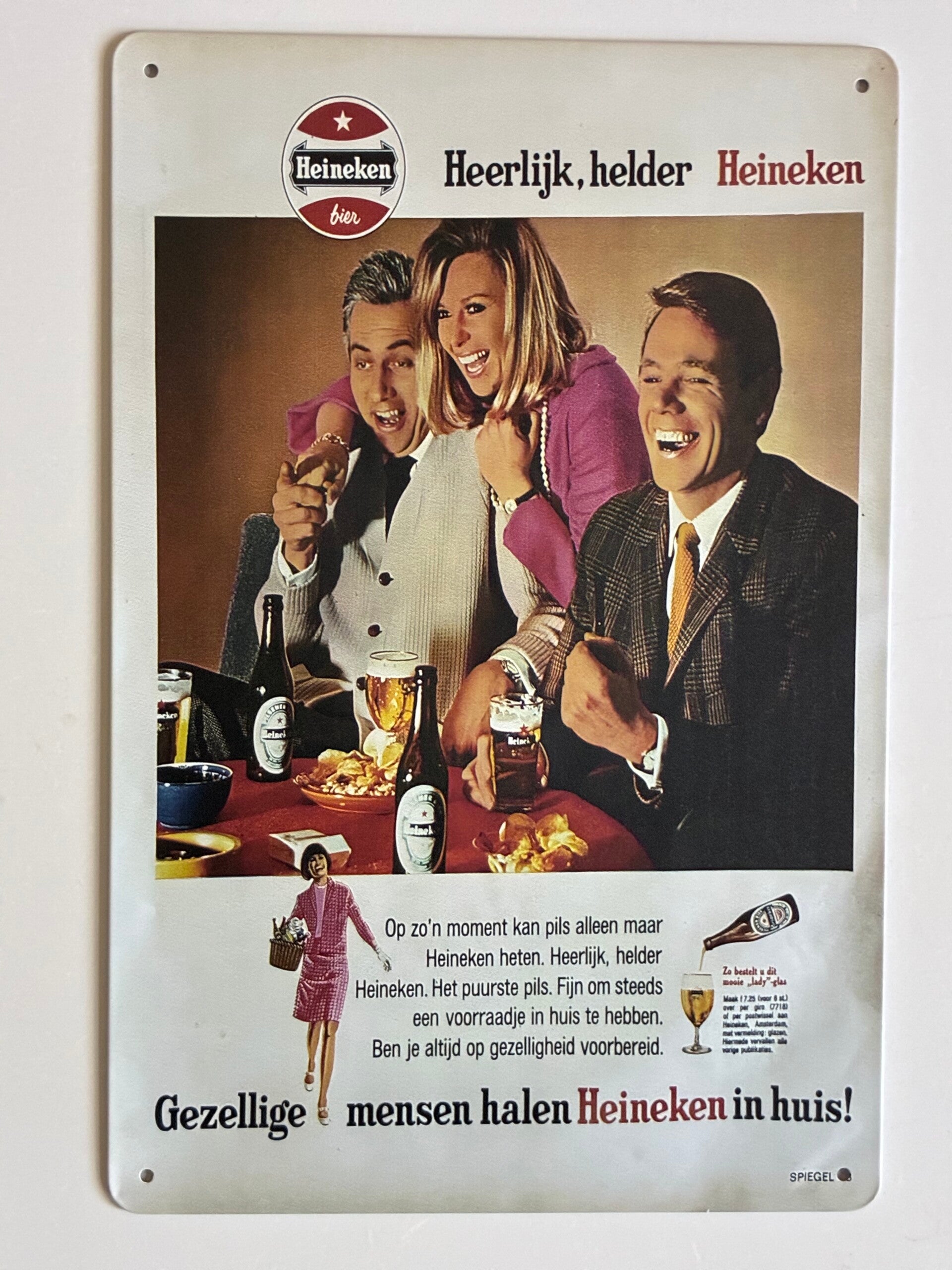wandbord heineken jaren 60