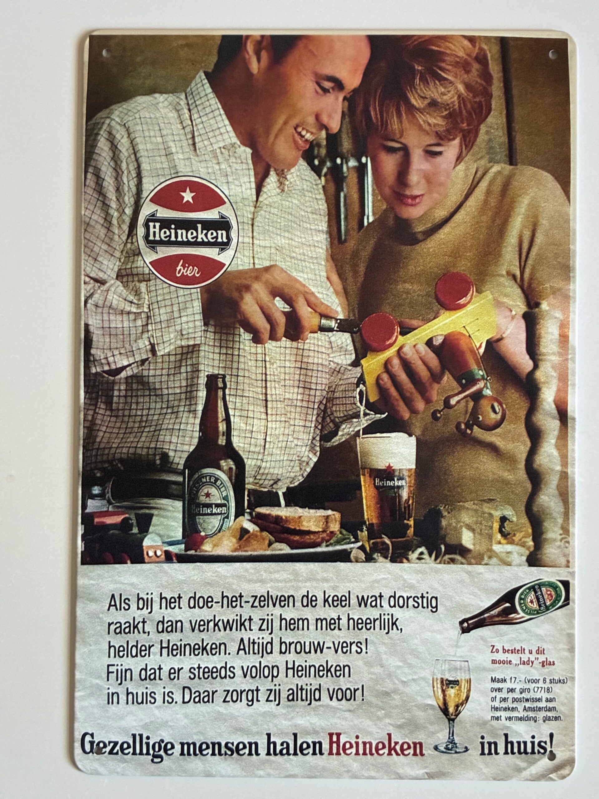 wandbord Heineken jaren 60