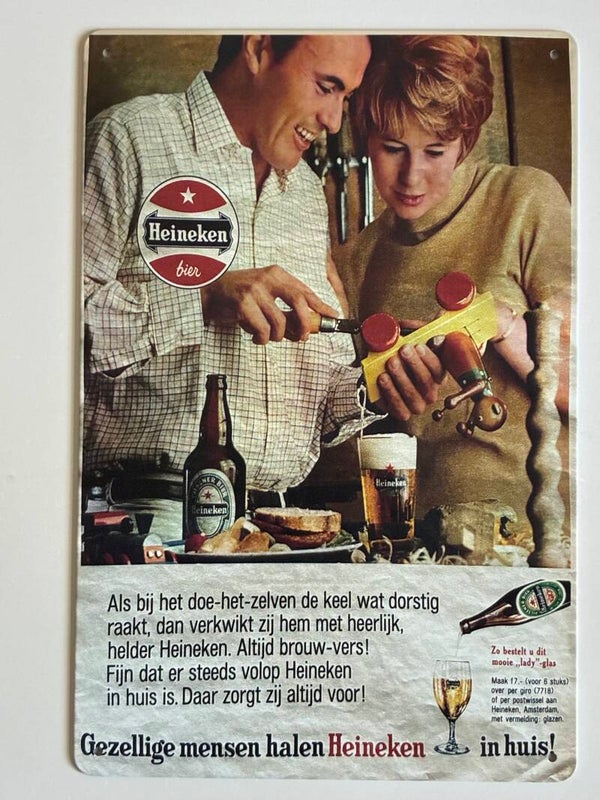 wandbord Heineken jaren 60