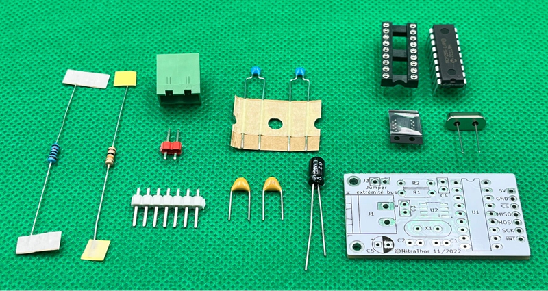 Liste des composants de la carte interface de communication CAN version 1.1
