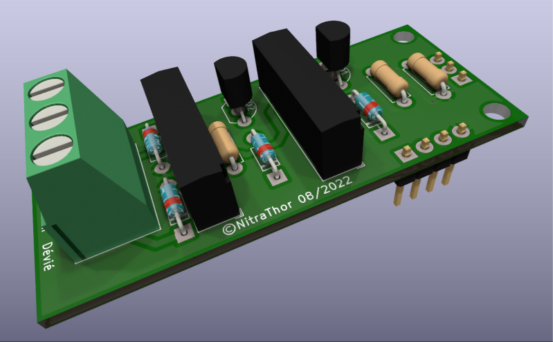Vue 3D de la carte de détection de commande d'aiguillage (CDC)
