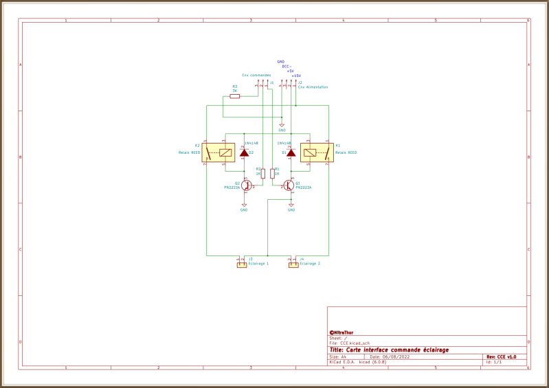 Schéma électronique de la carte de commande d'éclairage