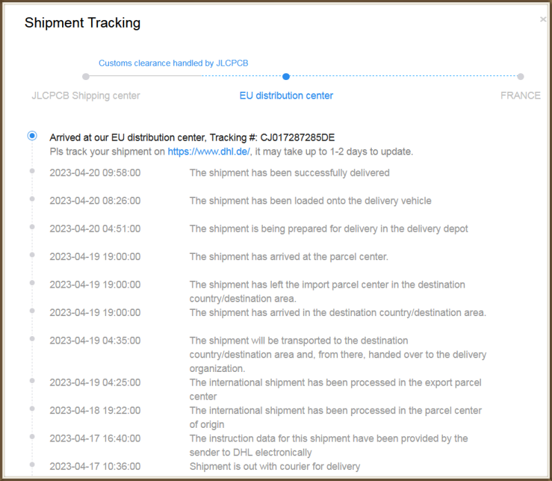 Evolution de l'acheminement du colis