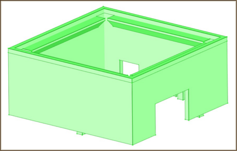 Modèle 3d de la partie haute du boîtier de la micro centrale DCC minimale