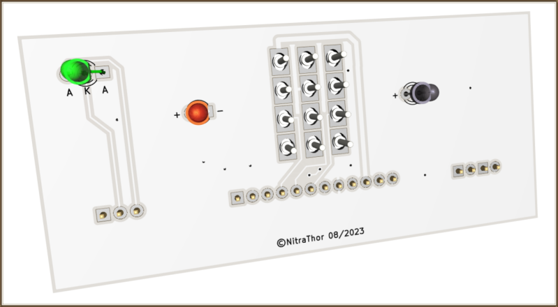 Circuit imprimé du sélecteur de mode et des voyants du module de puissance