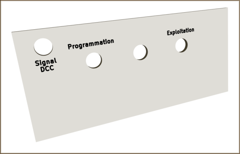Face avant  (sélecteur de mode et voyants) du module de puissance