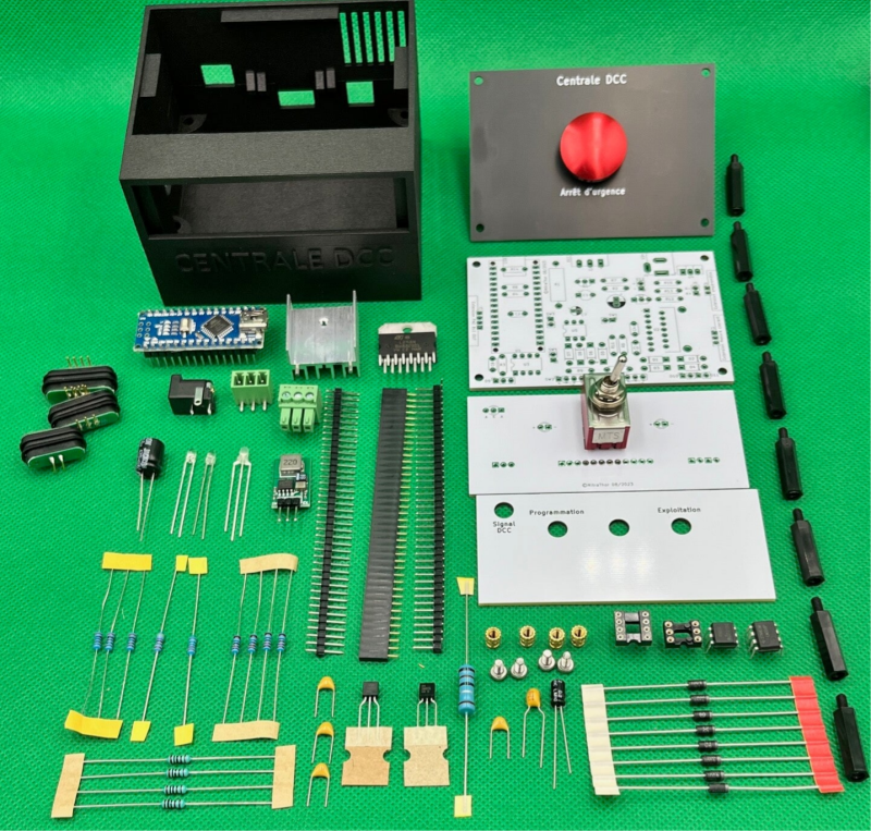Représentation de tous les composants nécessaires au montage du circuit du module de puissance de la micro centrale modulaire