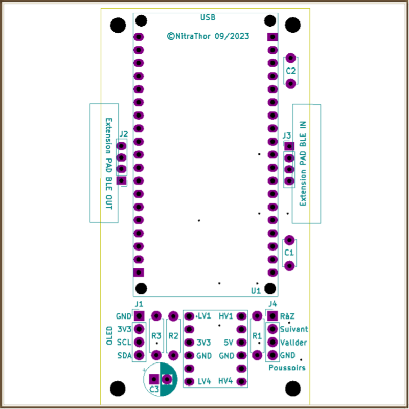 Implantation des composants du module de manette BLE