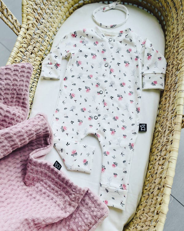 Deken grove wafel/teddy oudroze