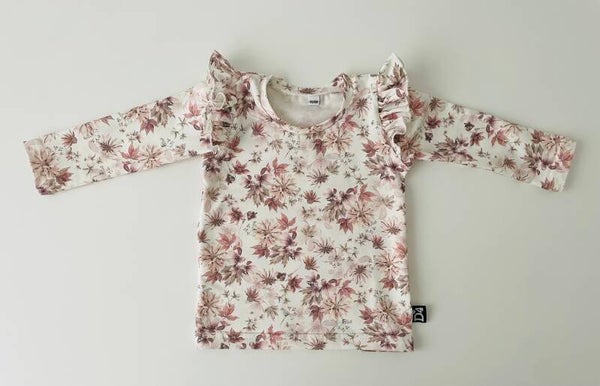 Ruffle longsleeve Lotus white