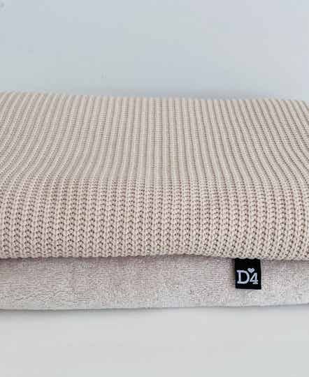 Deken knit/bamboo badstof zand