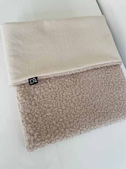 Deken teddy Krul beige