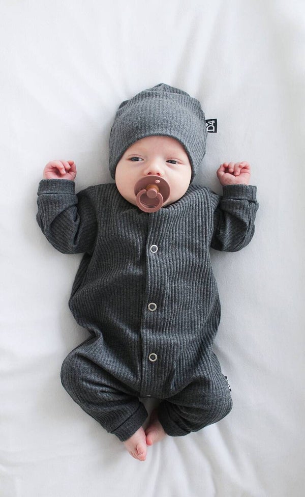 Boxpakje tricot rib Dark grey