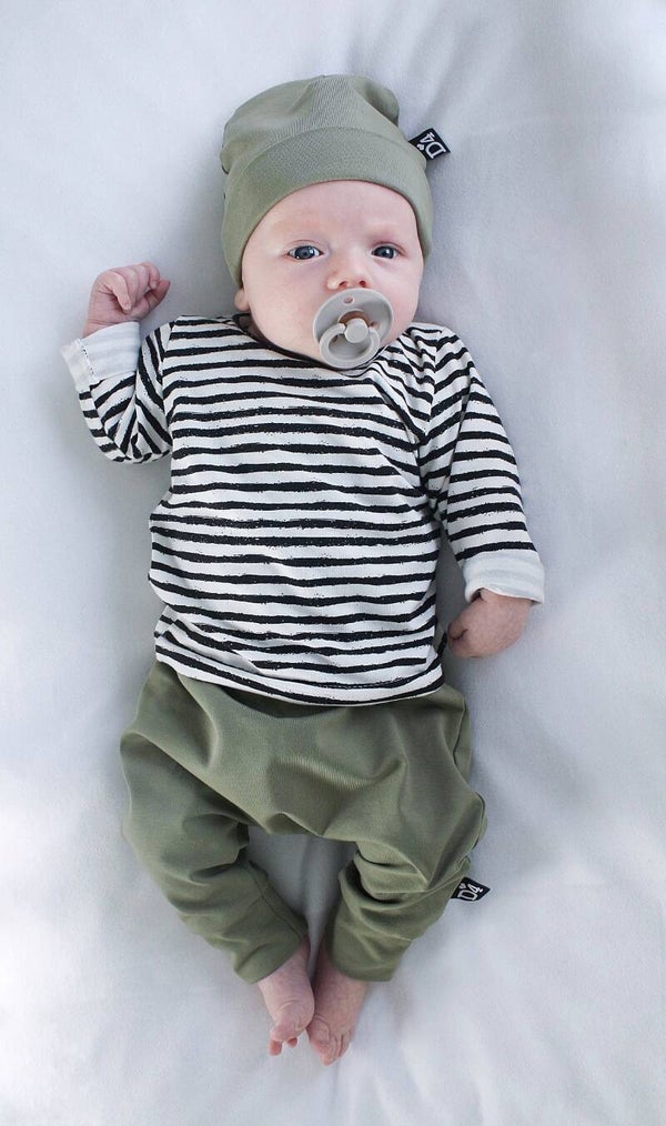 Setje Olive/stripes small