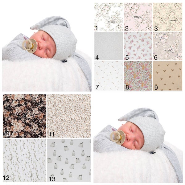 Mutsje konijnen oortjes print