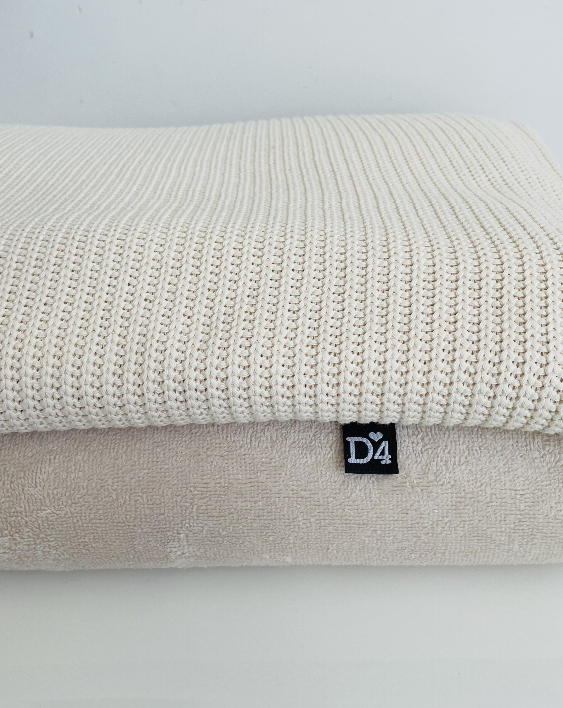 Deken knit/bamboo badstof naturel