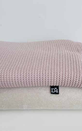 Deken knit/bamboo badstof roze