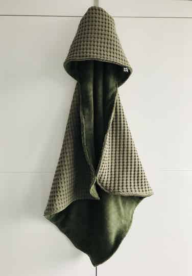 Omslagdoek Wafel/Teddy Khaki
