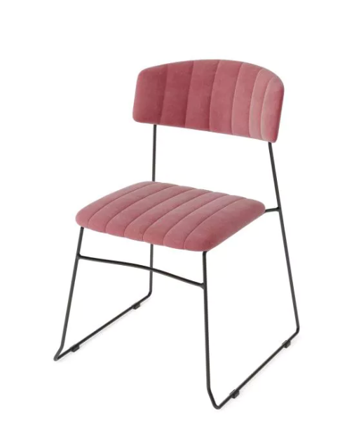 Dinerstoel Devine Pink velvet -