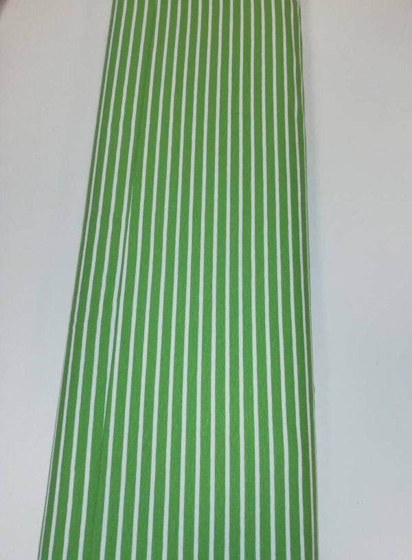 Biojersey Streifen - Kiwi-weiß (GOTS)