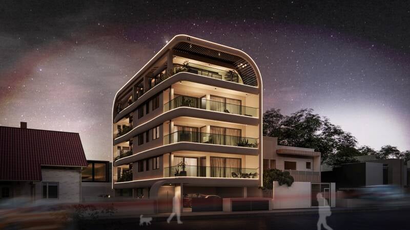 alfa residence building front night glimpse