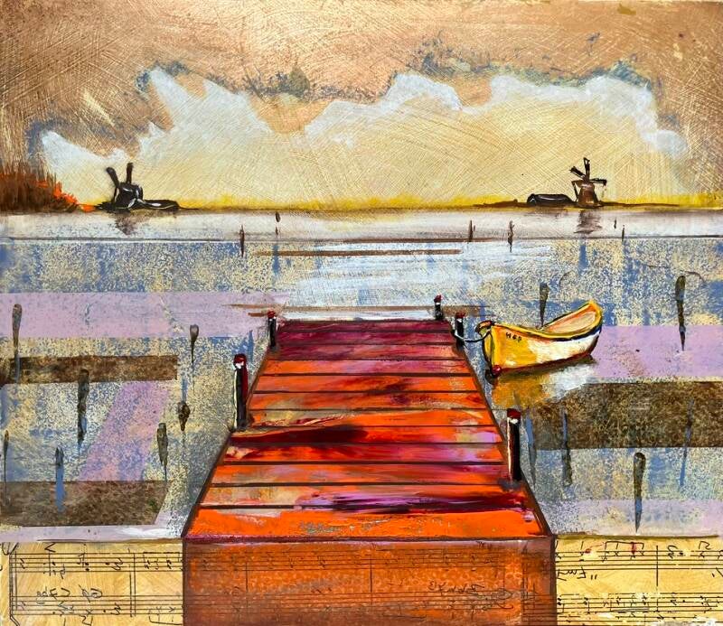 landscape painting of the Zaanse Schans