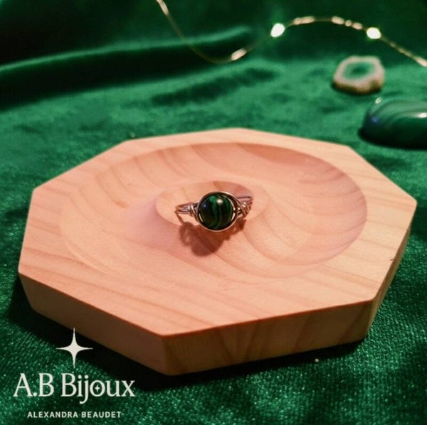 Bague malachite ( unisexe )